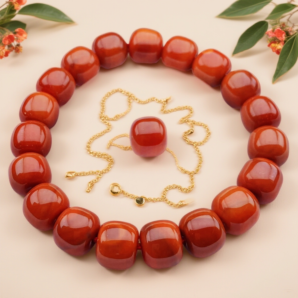 川料凉山柿子红11mm单珠一颗  柿子老型玛瑙单珠