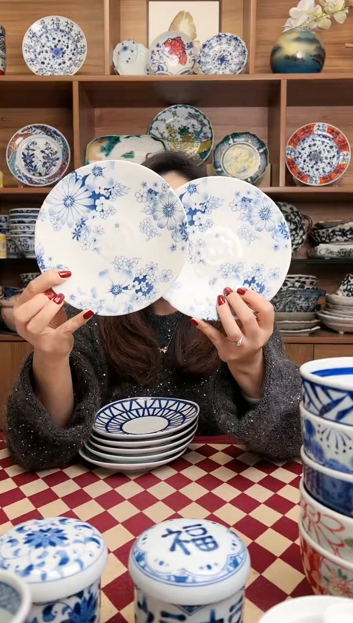 【闪购商品】瓷片有古窑花集16cm碟子 2只装