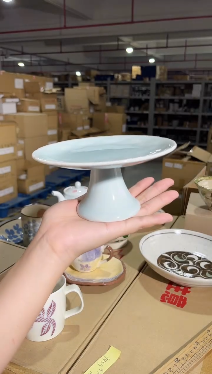 瓷片福利 若水花雕高台钵