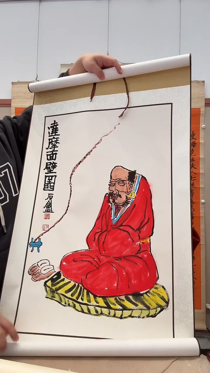 书法j胡老师国画卷轴一件
