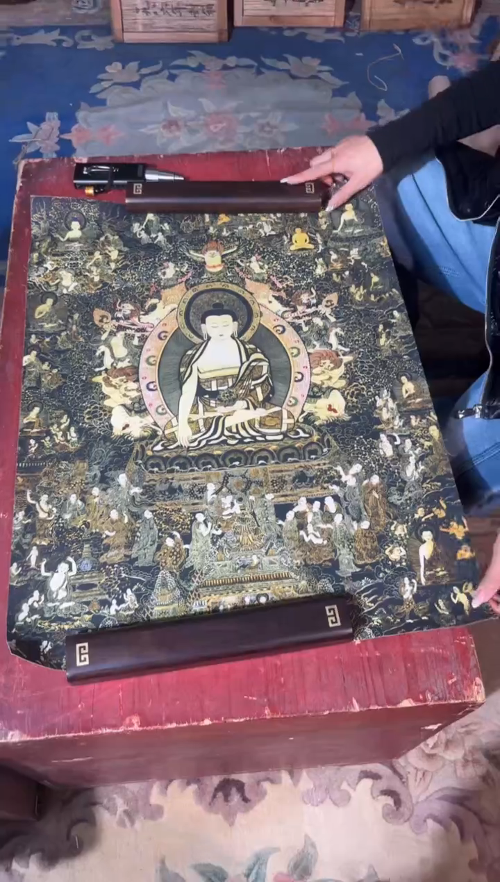 卷轴画龙妹的唐卡tk16