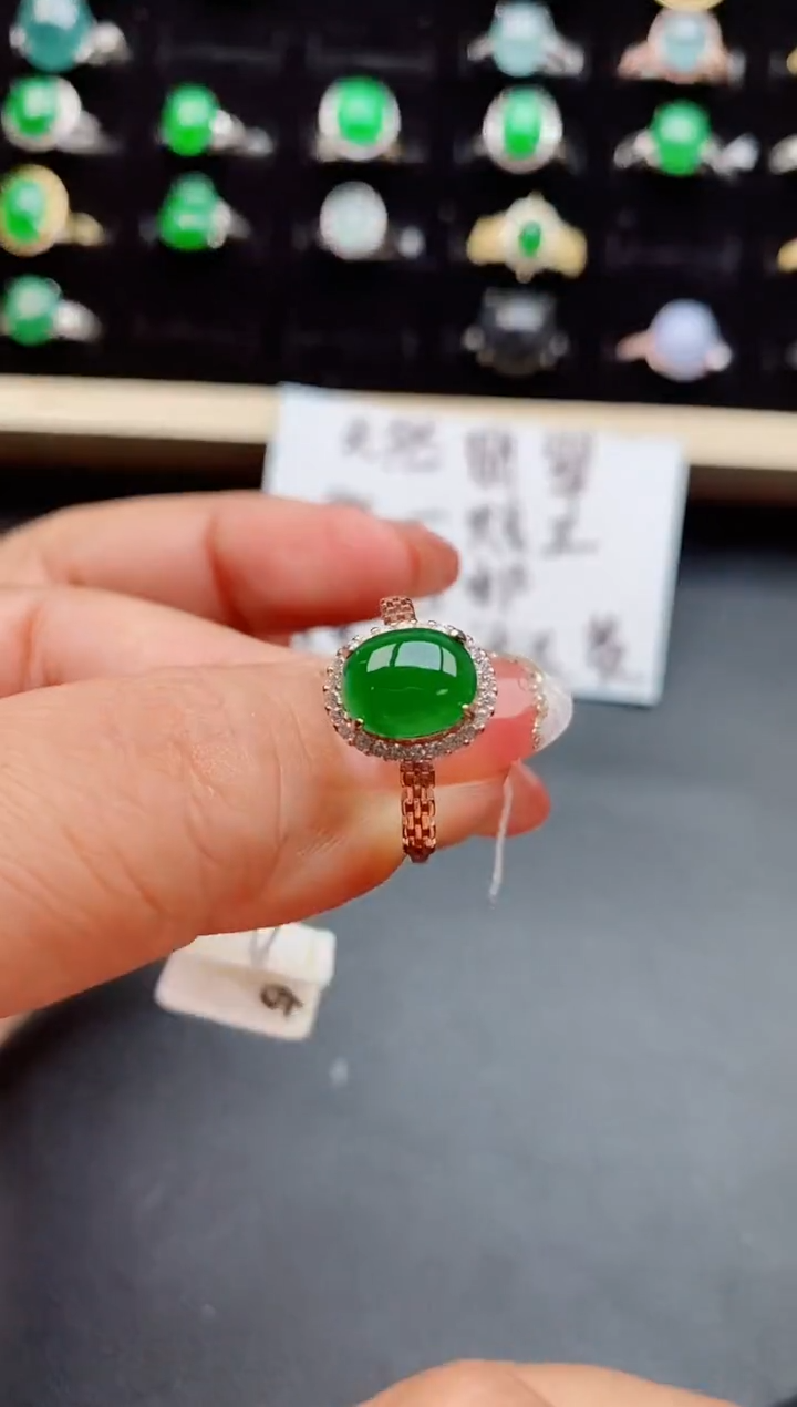 【闪购商品】翡翠戒指银S925镶嵌80580