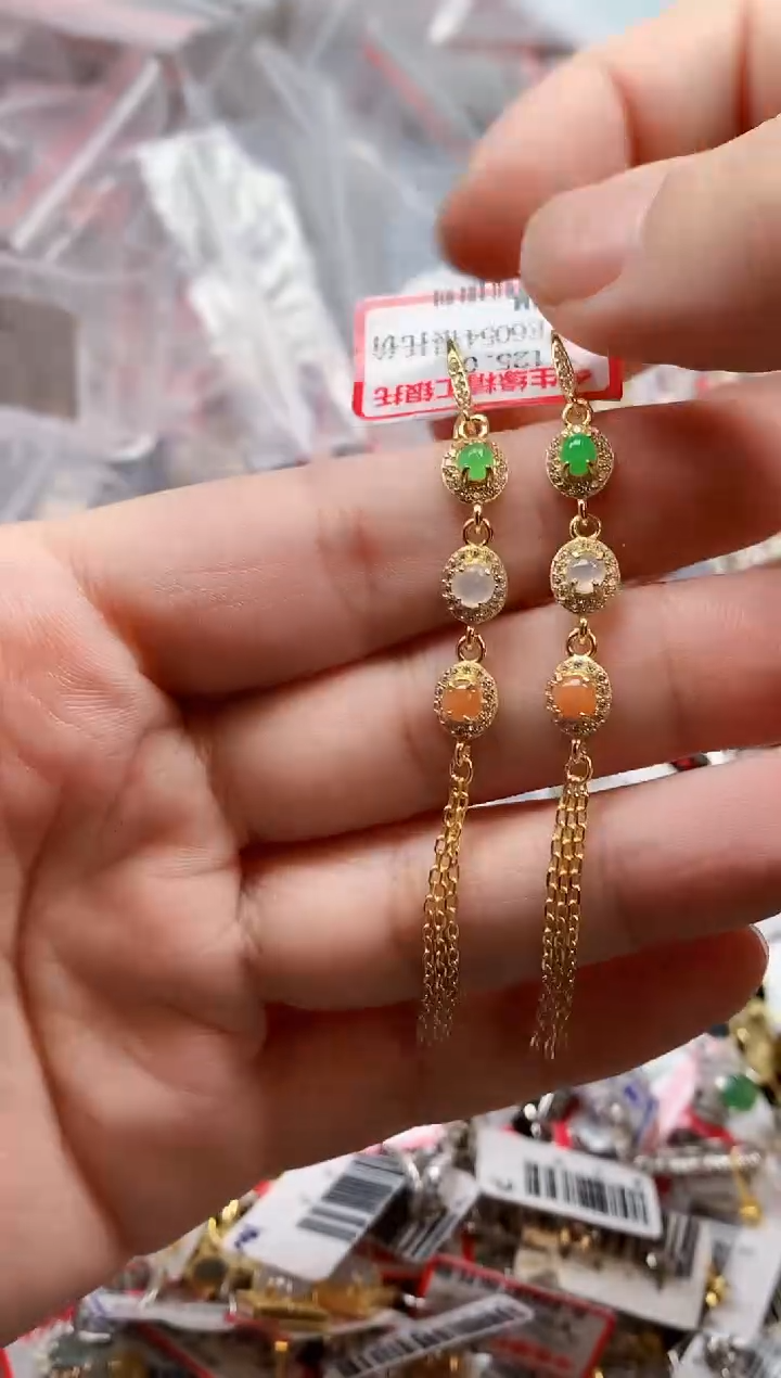 银S925镶嵌戒指翡翠天然A货缅甸翡翠