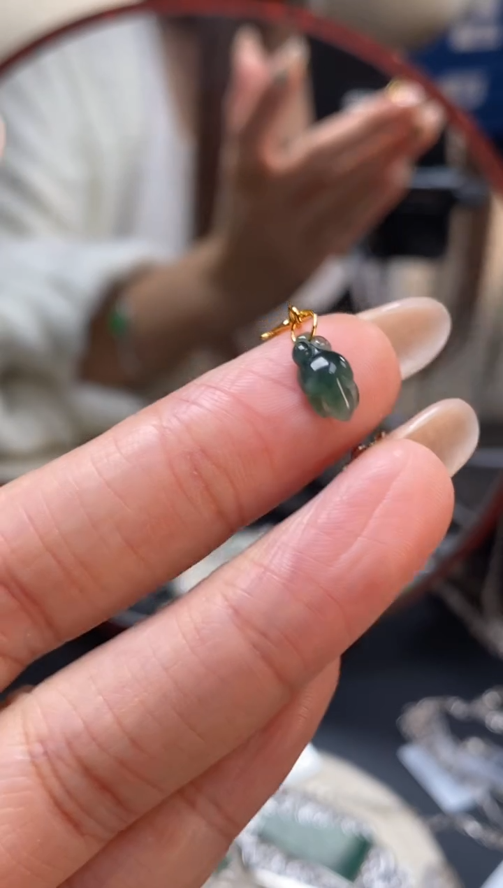 颈饰银S925镶嵌翡翠净货10794