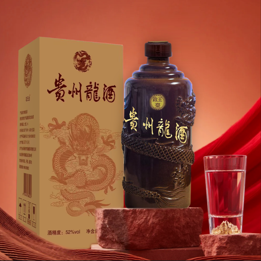 政王台【贵州龍酒】52度浓香型白酒400ml单瓶装纯粮食酒