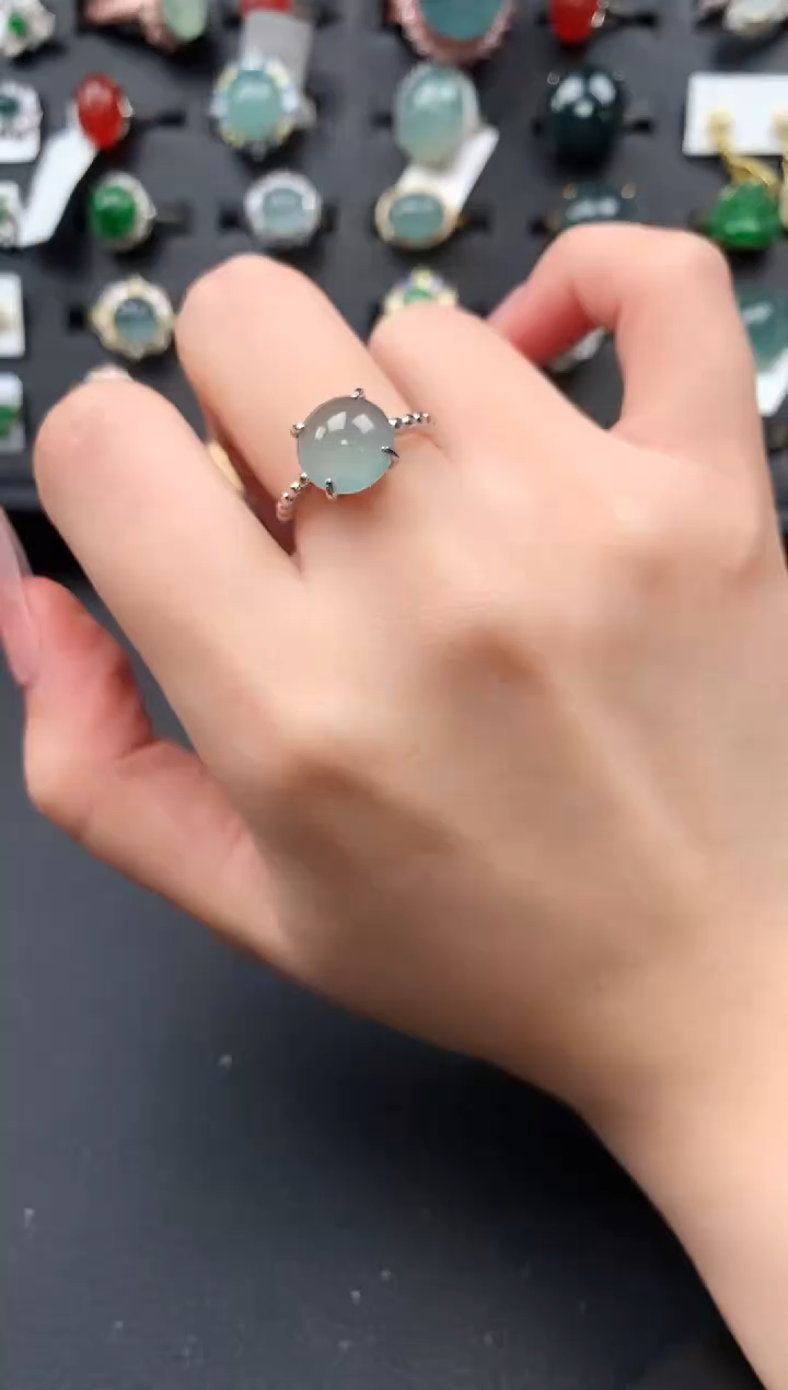 【闪购商品】翡翠戒指银S925镶嵌5241