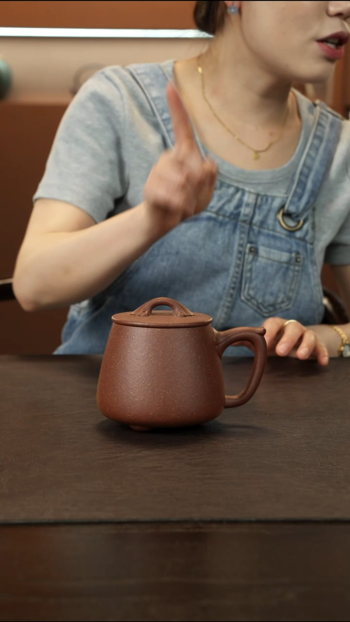 茶杯紫砂直播福利粗砂降坡石瓢盖杯