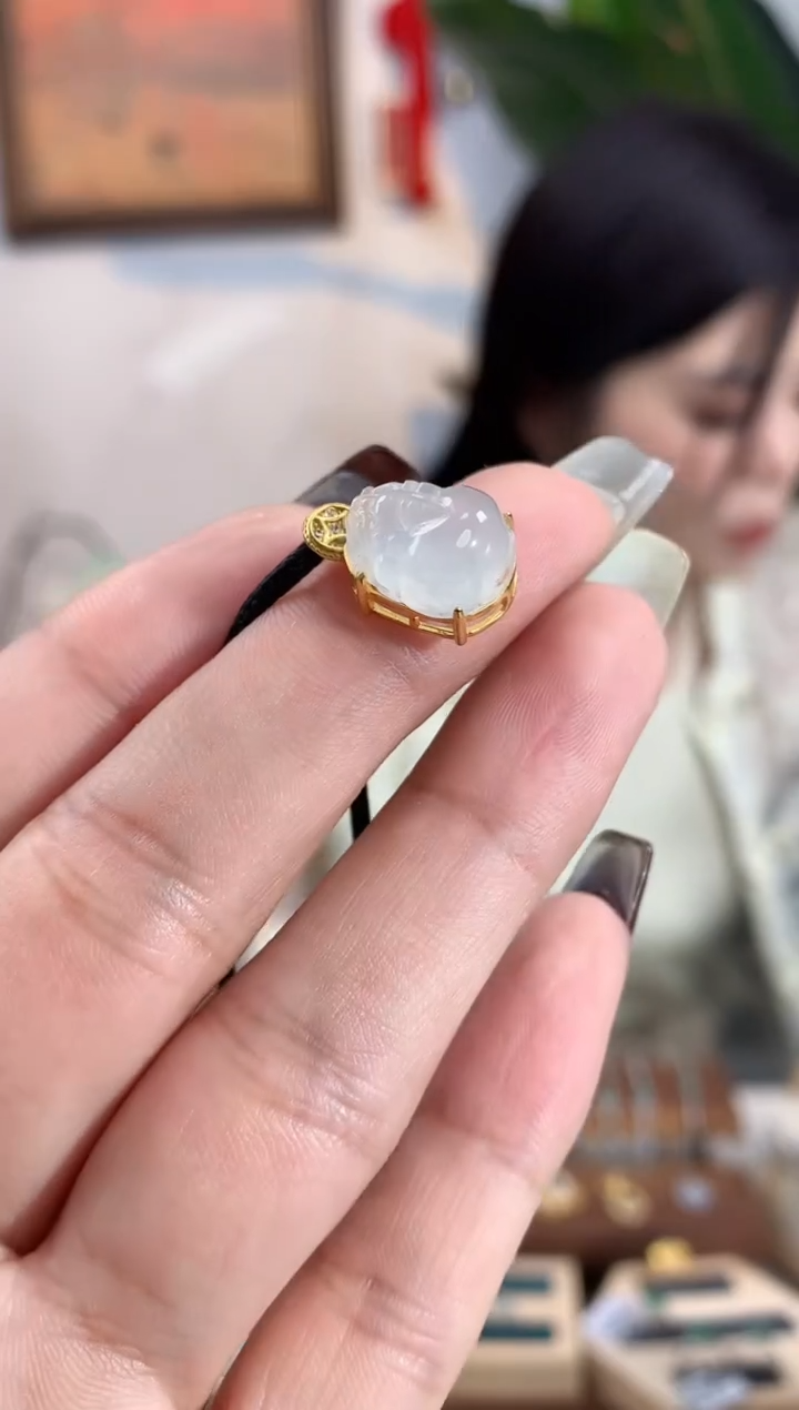 翡翠银S925镶嵌吊坠(不含链)吊坠