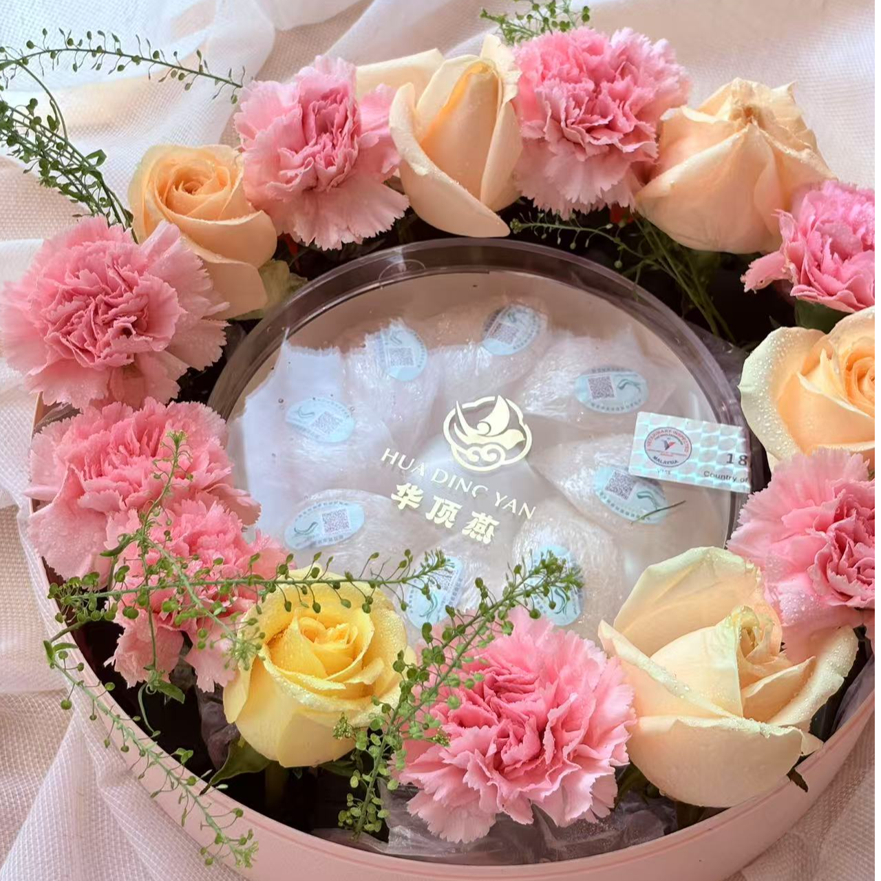 【七夕】燕窝干盏50克花束礼盒-情人节女神花束鲜花礼盒燕窝