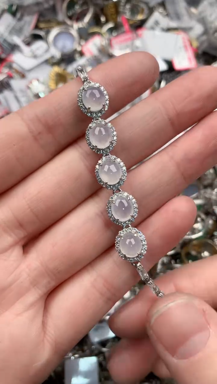 银S925镶嵌戒指翡翠555      3