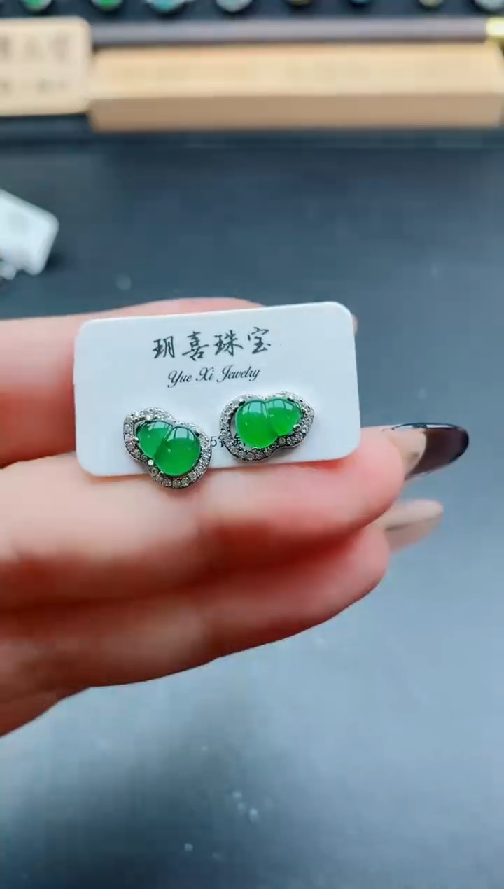 银S925镶嵌戒指翡翠1