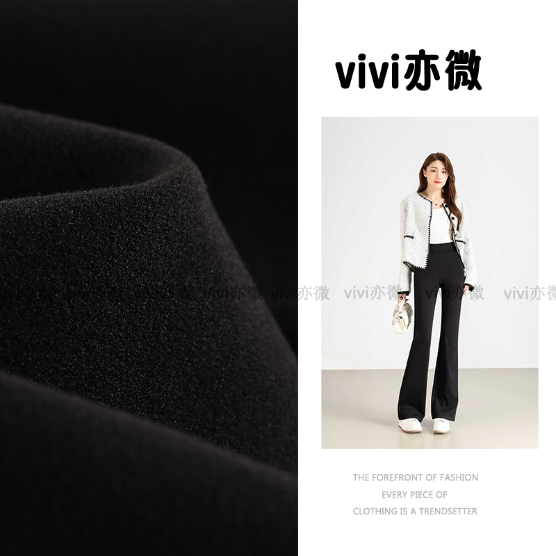 vivi亦微 |新款显瘦显腿长蜜桃臀加绒微喇马蹄裤 W1031