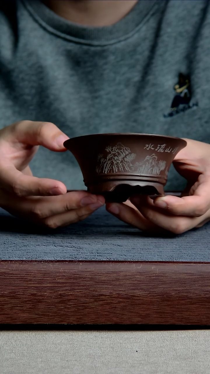 紫砂花盆9.5*3.5内径紫砂花盆