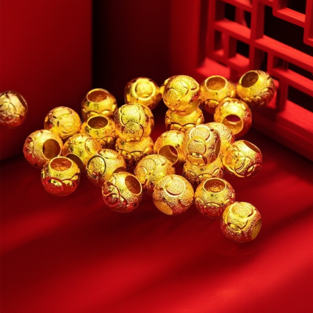   【华新】古法时尚奥迪花纹合金珠{每单一颗.买6颗赠链子)