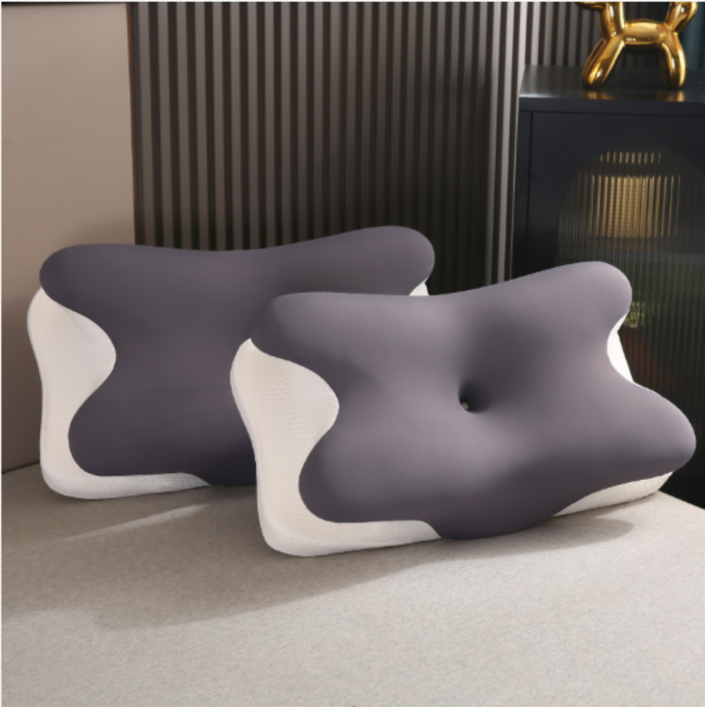 眠宝姆护颈枕头护颈枕头记忆棉蝴蝶型助睡眠款高弹力体工学护颈枕