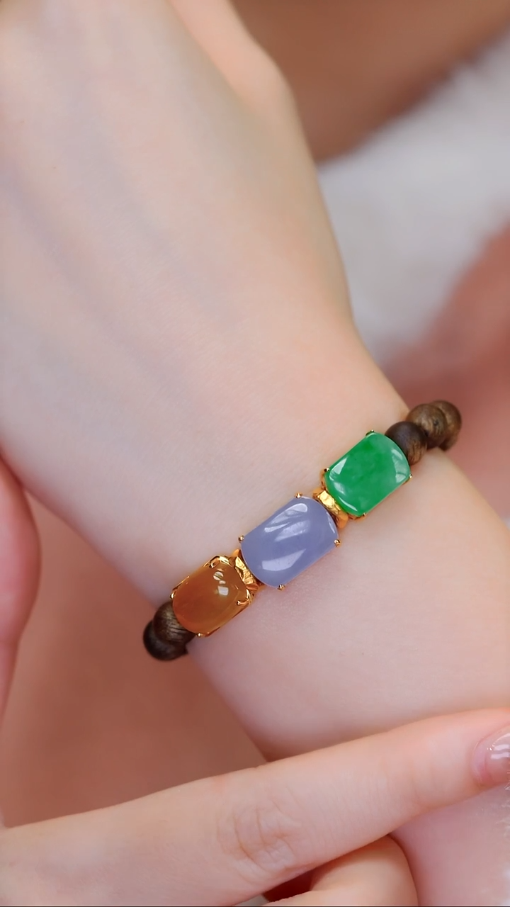 18K金镶嵌手串翡翠1