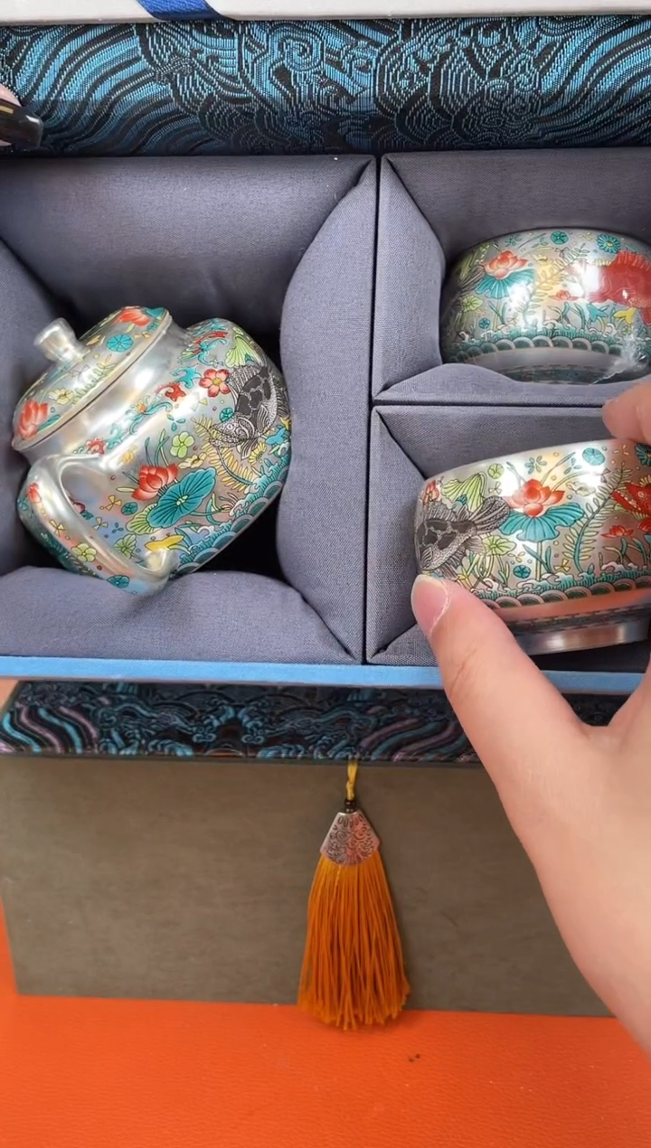 【闪购商品】2296鱼藻纹纯手工一壶两杯