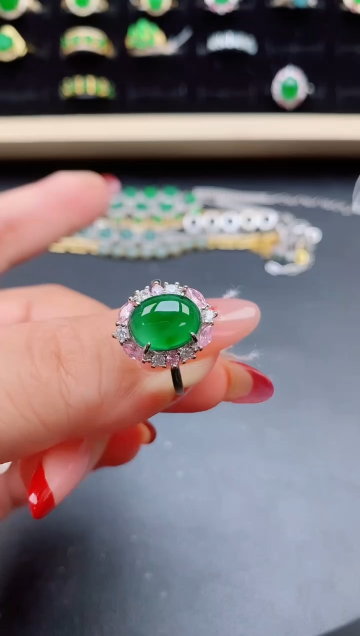 【闪购商品】翡翠戒指银S925镶嵌31321