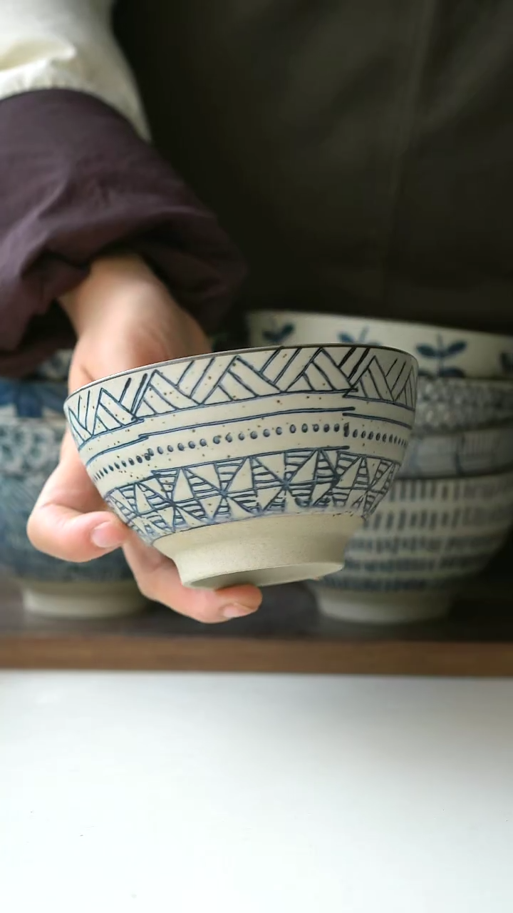 【闪购商品】陶瓷山川纹米饭碗12cm@4-2@