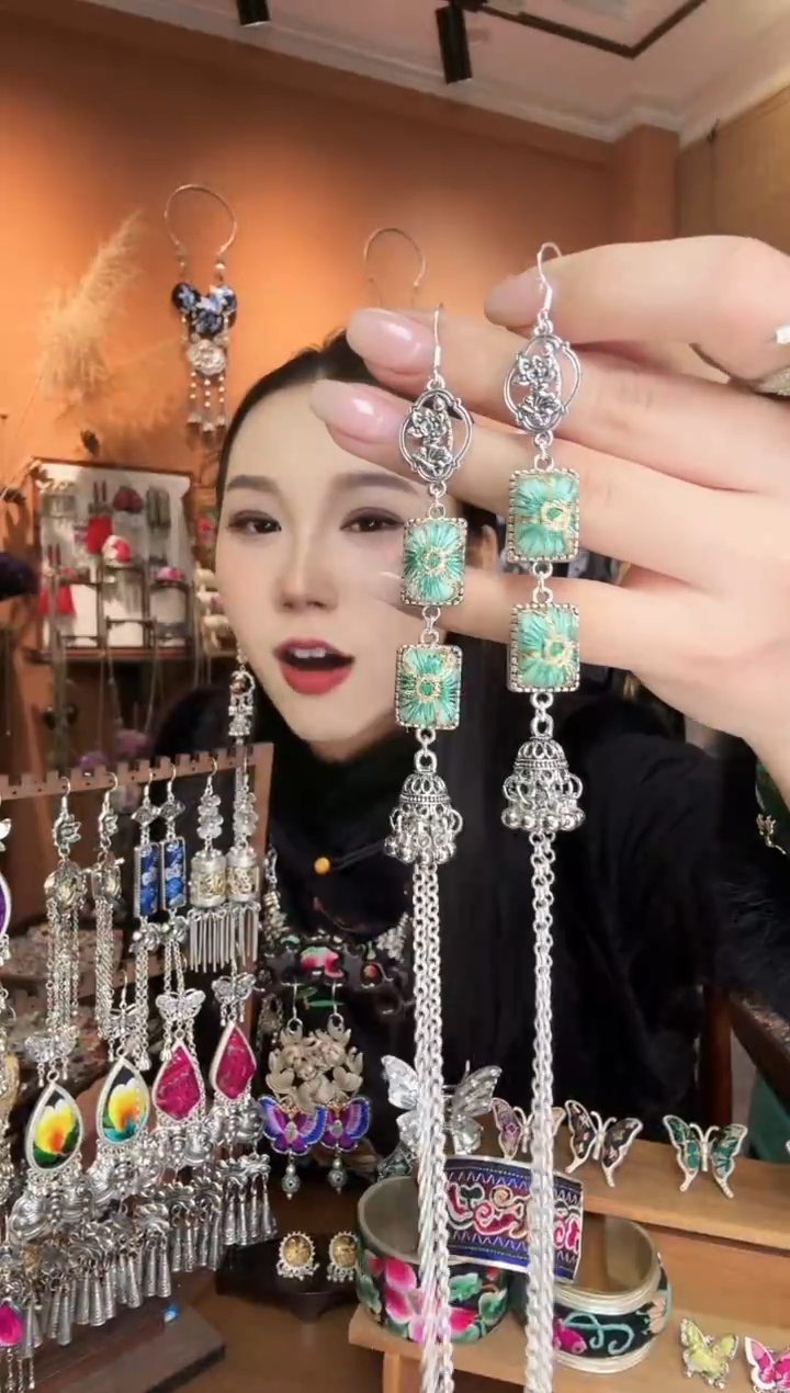 刺绣纯手工民族风耳环