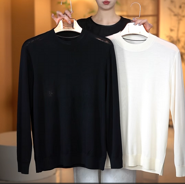 A-220可喜登25年春秋新款100羊毛衫男士长袖圆领百搭打底衫
