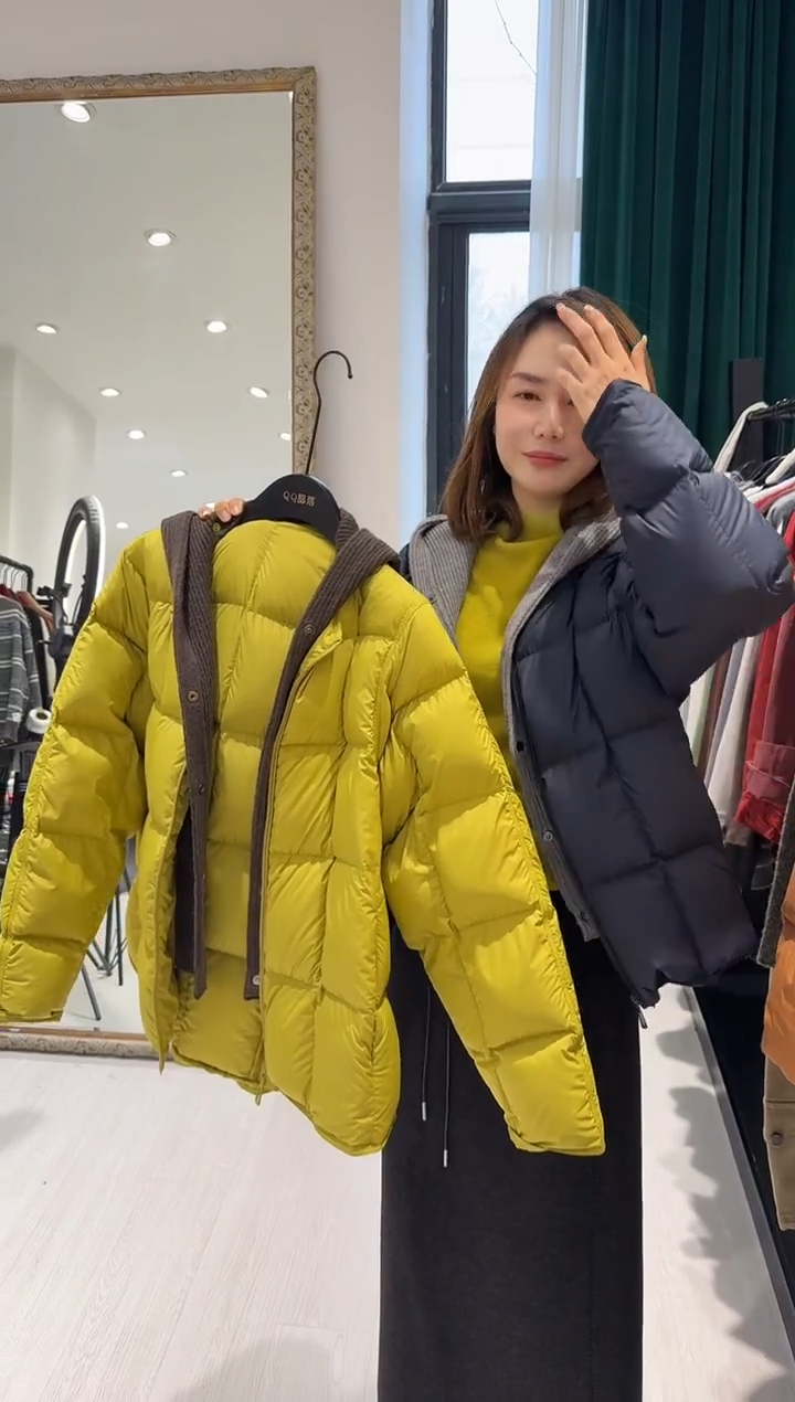 绿色羽绒服设计师款