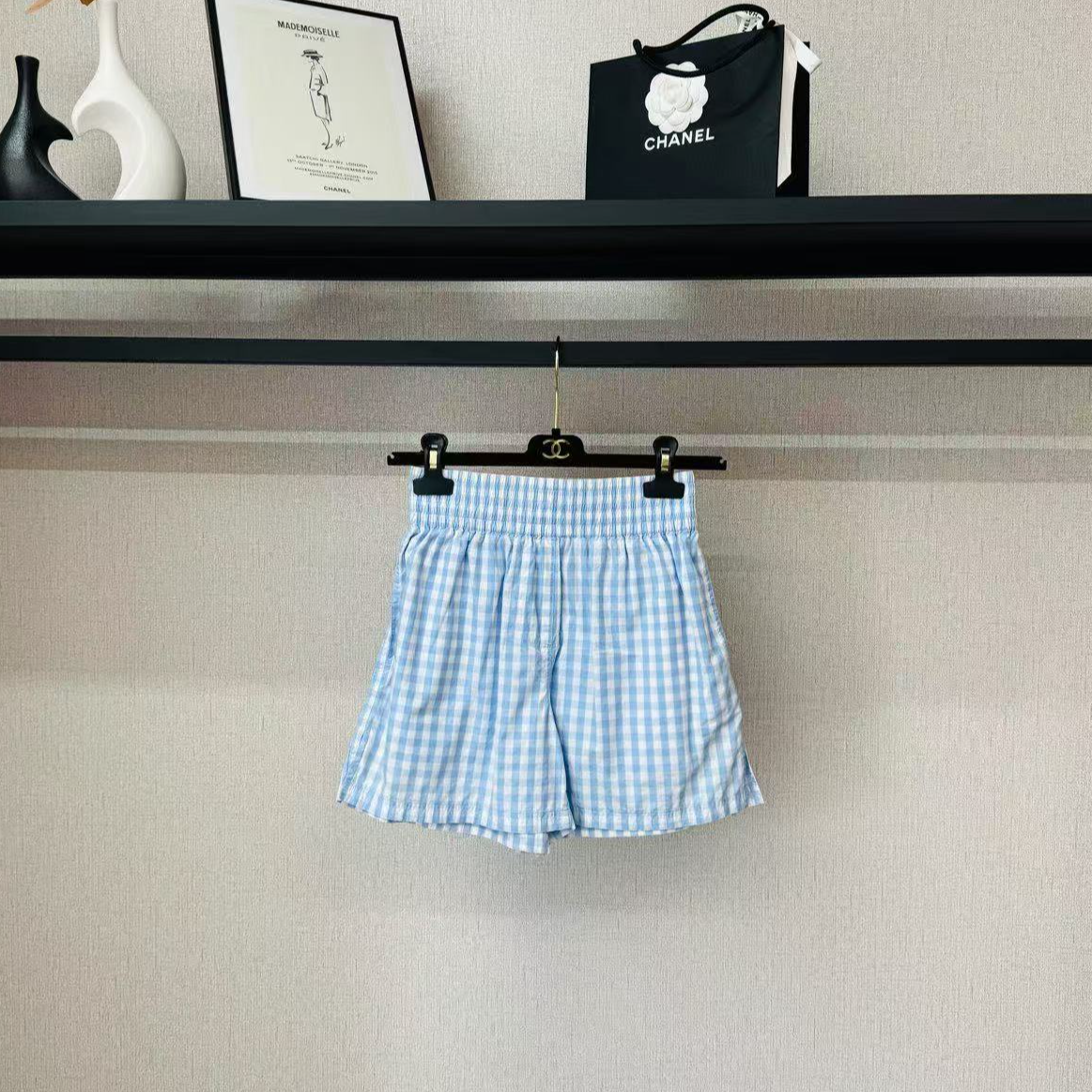 95新 BURBERRY/博柏利 Burberry/博柏利/蓝色格子短裤/34码