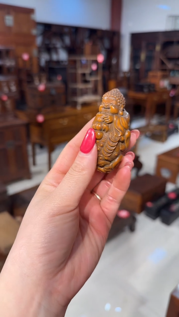 【闪购商品】木木艺黄杨木刘海戏金蟾手把件48.88