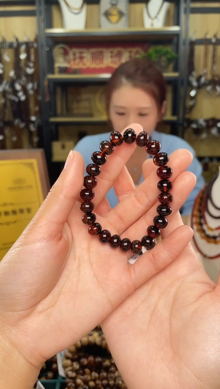 【闪购商品】琥珀裸石未镶嵌9+车厘子手串