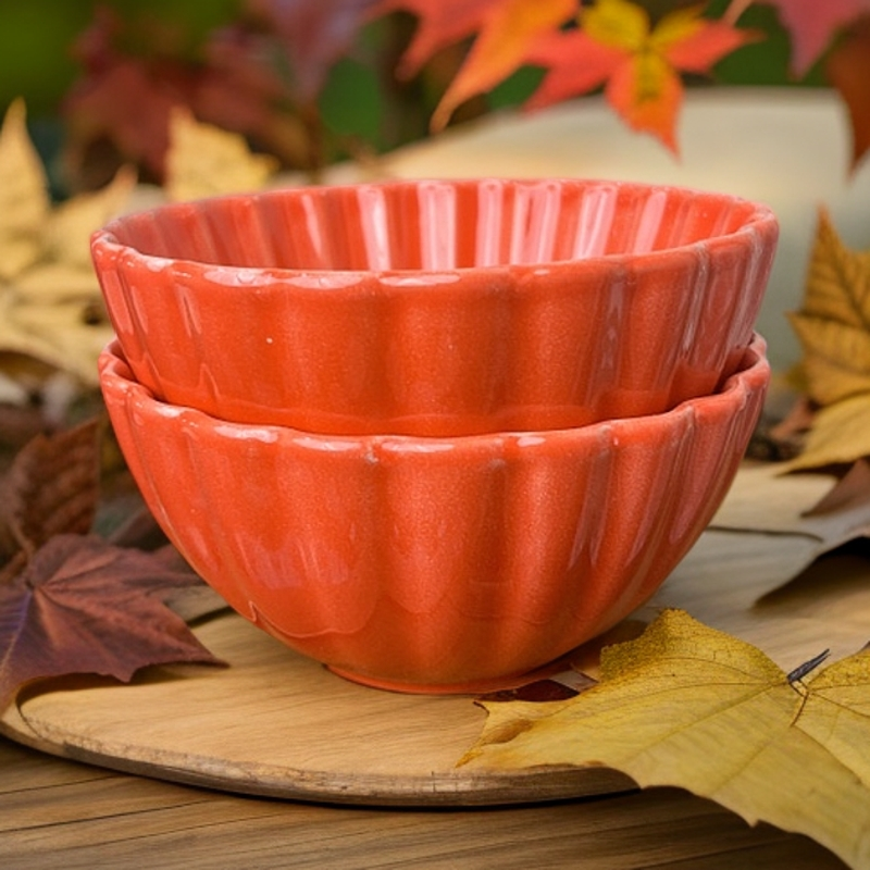 399 橘红色米饭碗