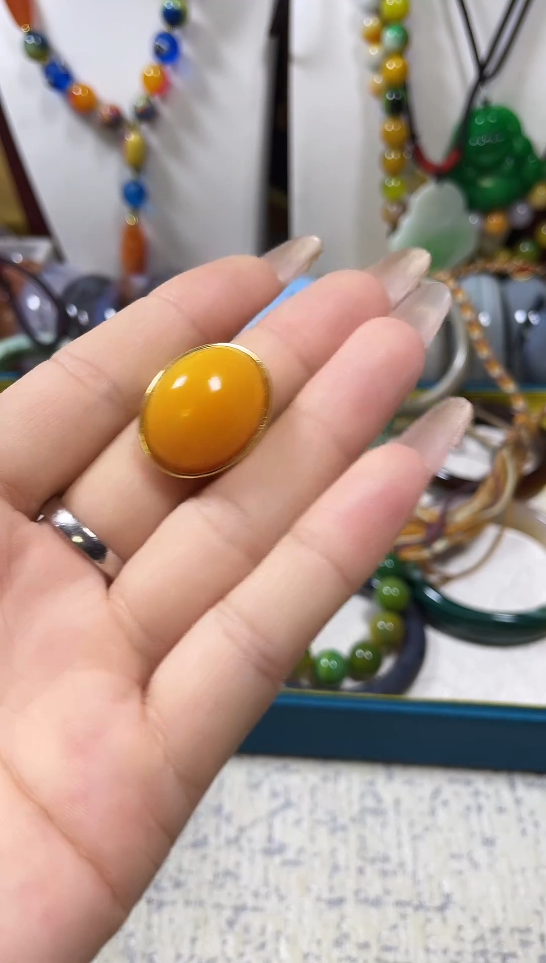 未镶嵌蜜蜡戒指A858戒指