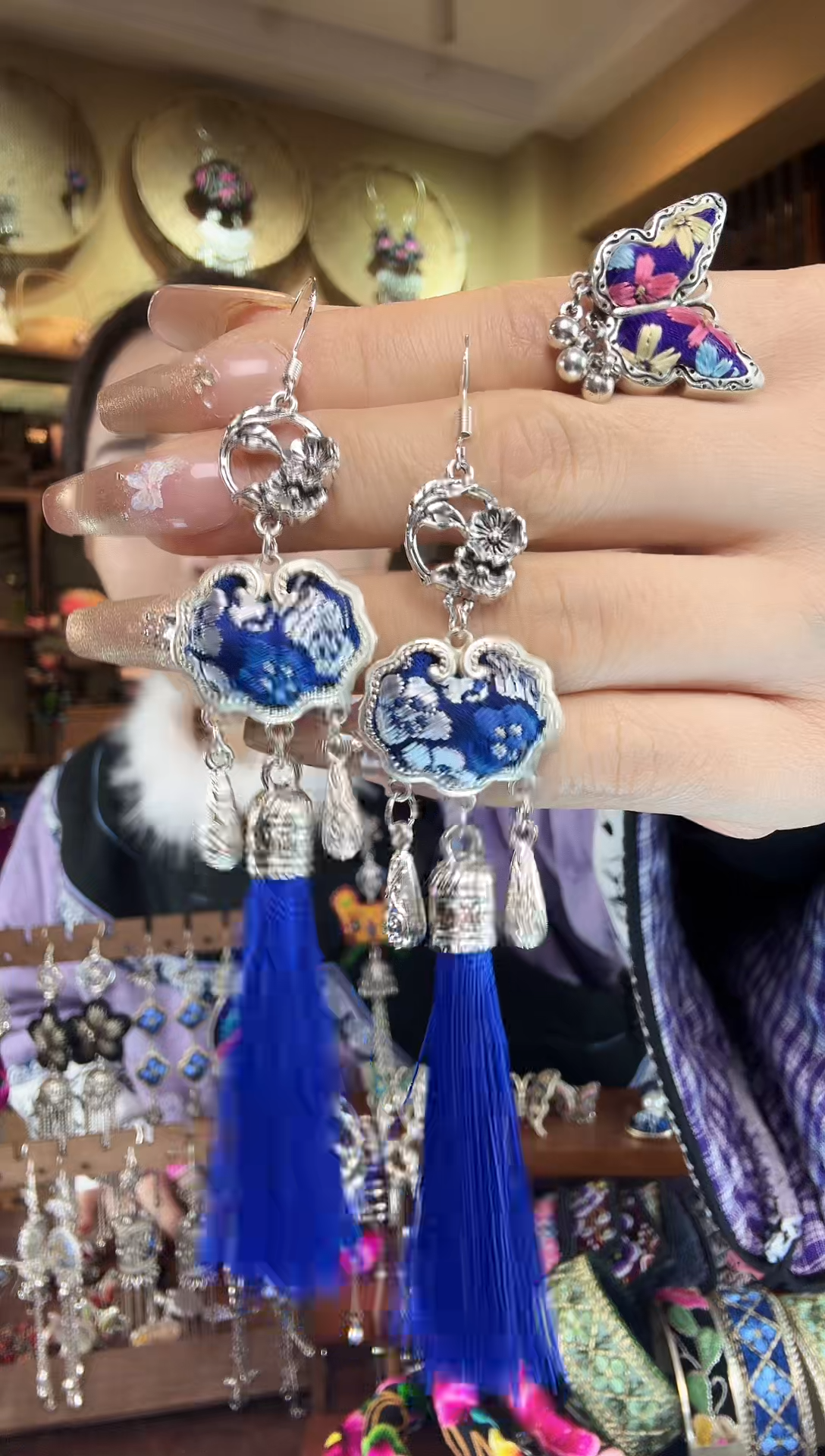 刺绣非遗刺绣民族风耳环