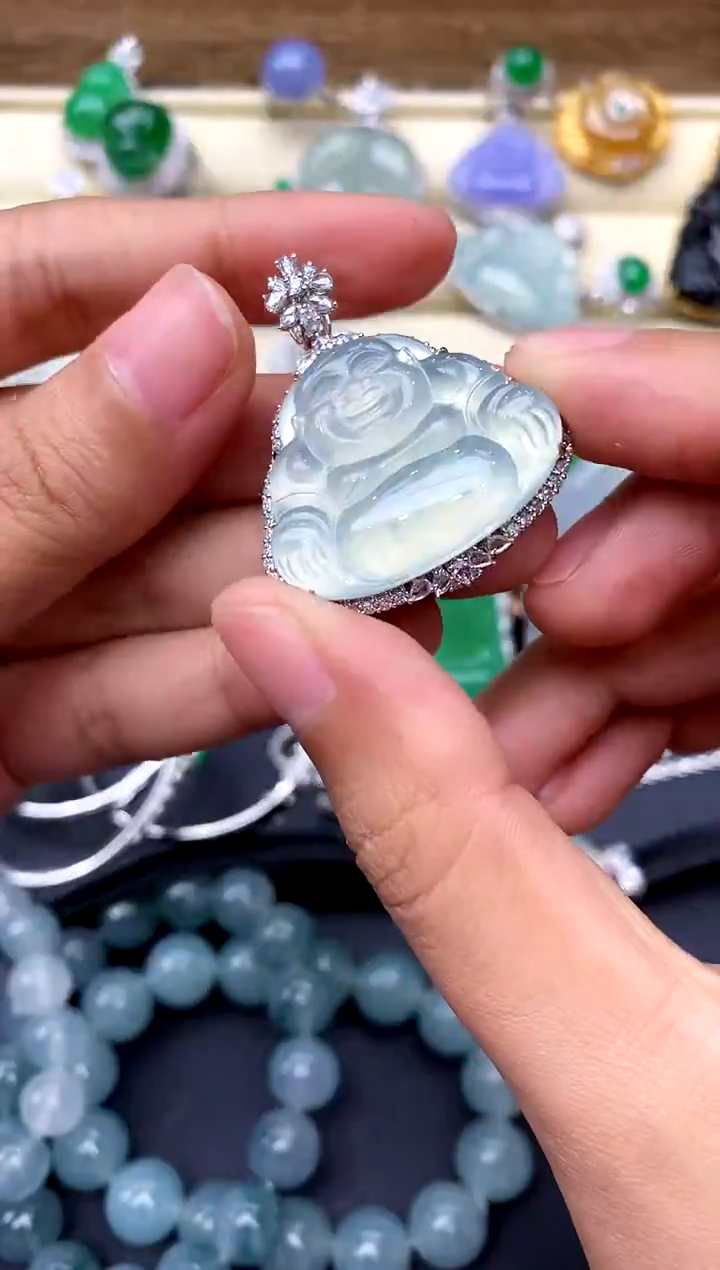 【闪购商品】翡翠颈饰18K金镶嵌393-中国好珍宝