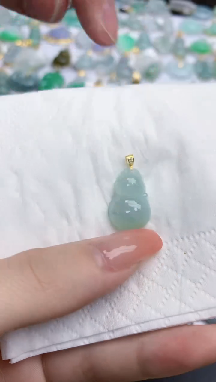 【闪购商品】翡翠颈饰18K金镶嵌天然缅甸翡翠A货