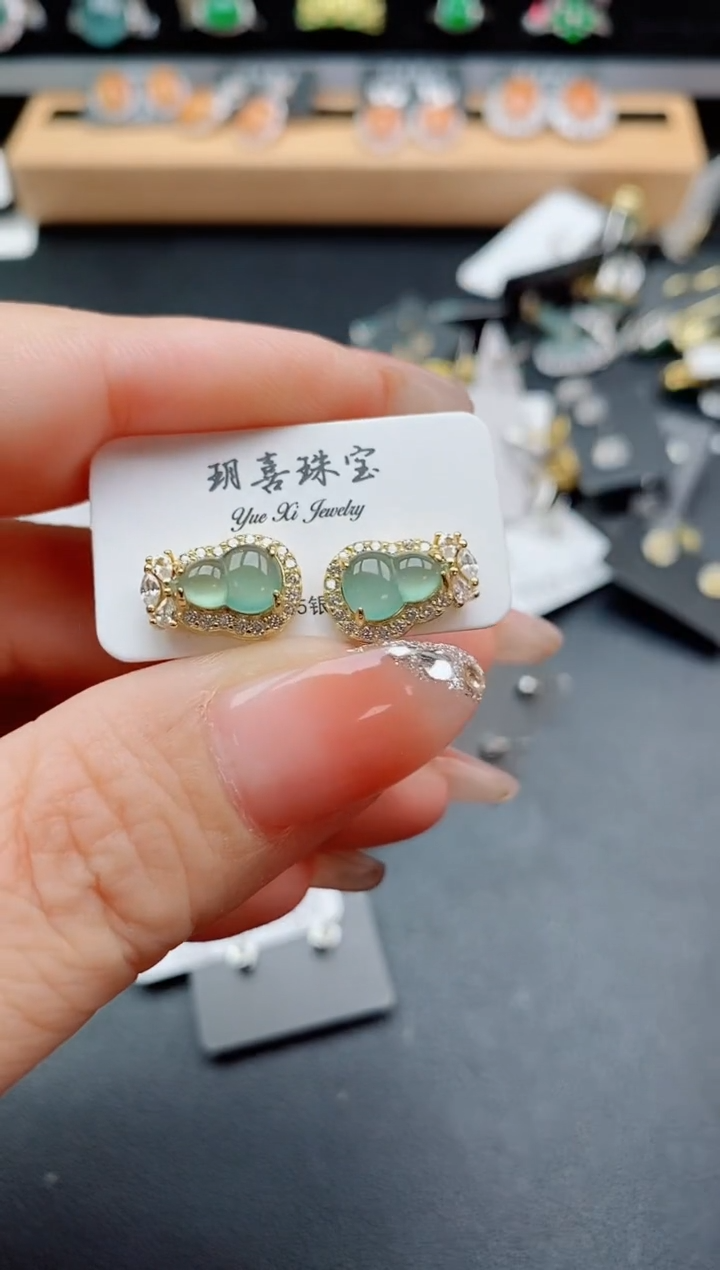 银S925镶嵌戒指翡翠1