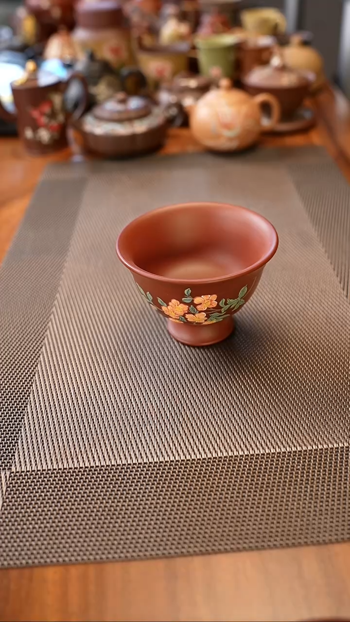 念一紫砂 大红袍斗笠杯