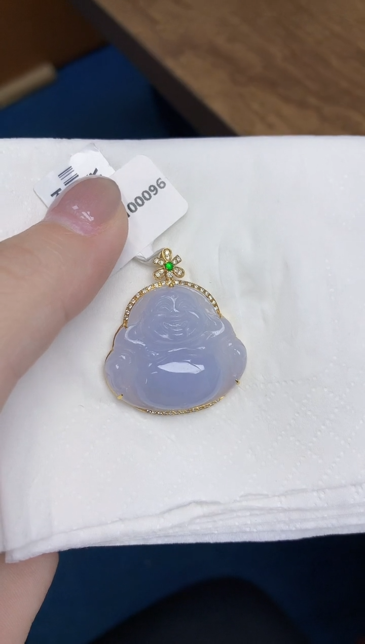 【闪购商品】翡翠颈饰18K金镶嵌天然翡翠A货