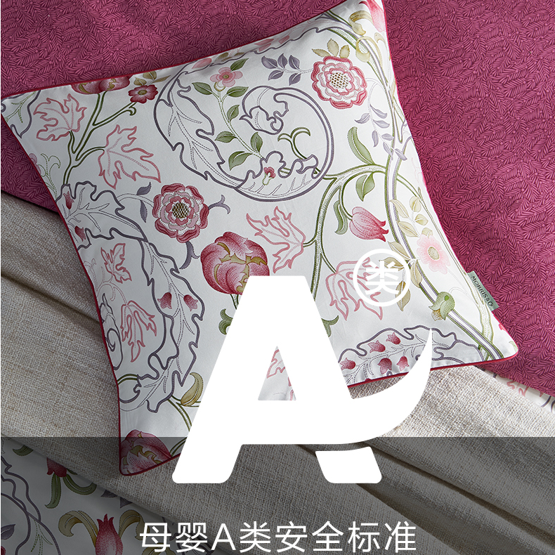 【百搭家居小抱枕】寐MINE莫里斯印花百搭腰枕正方形（带芯）45*45cm