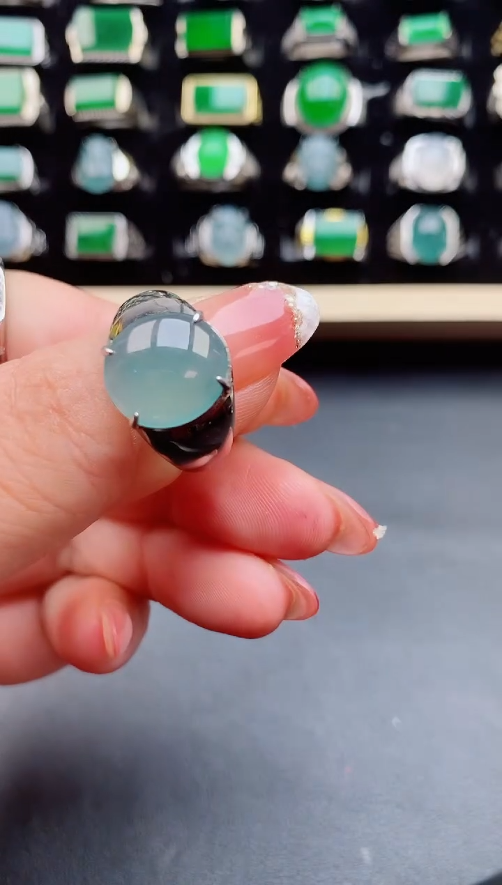 【闪购商品】翡翠戒指银S925镶嵌50800