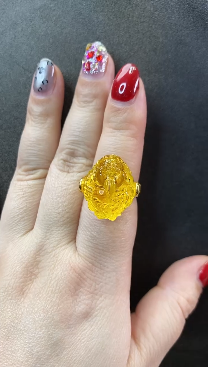 【闪购商品】琥珀戒指未镶嵌戒指