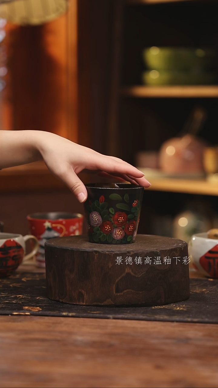 陶瓷景德镇高温釉下手绘陶瓷@L035@