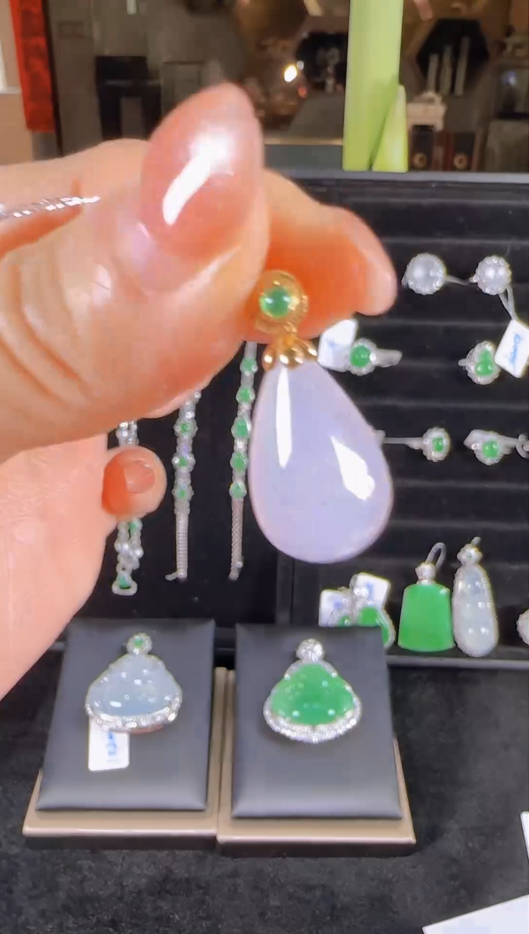 【闪购商品】翡翠吊坠(不含链)18K金镶嵌冰紫水滴