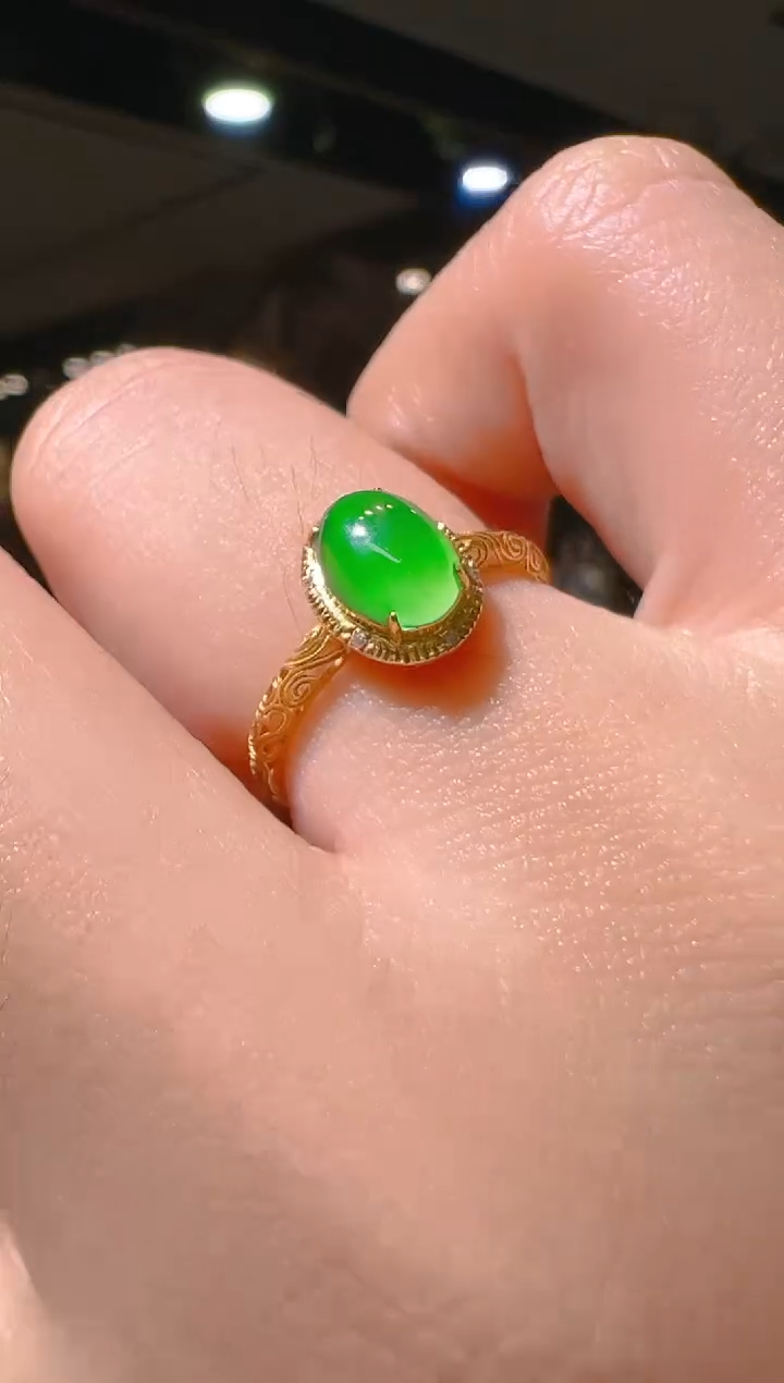 【闪购商品】翡翠戒指18K金镶嵌012     （多样性发货）