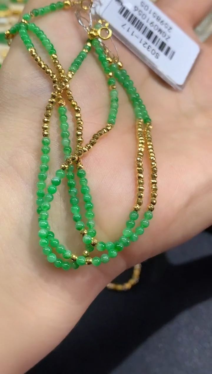 18K金镶嵌手链翡翠手链|2980多样性发其一