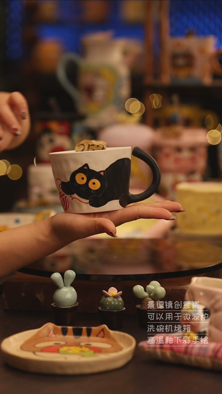 陶瓷景德镇可爱陶瓷釉下彩绘设计师款