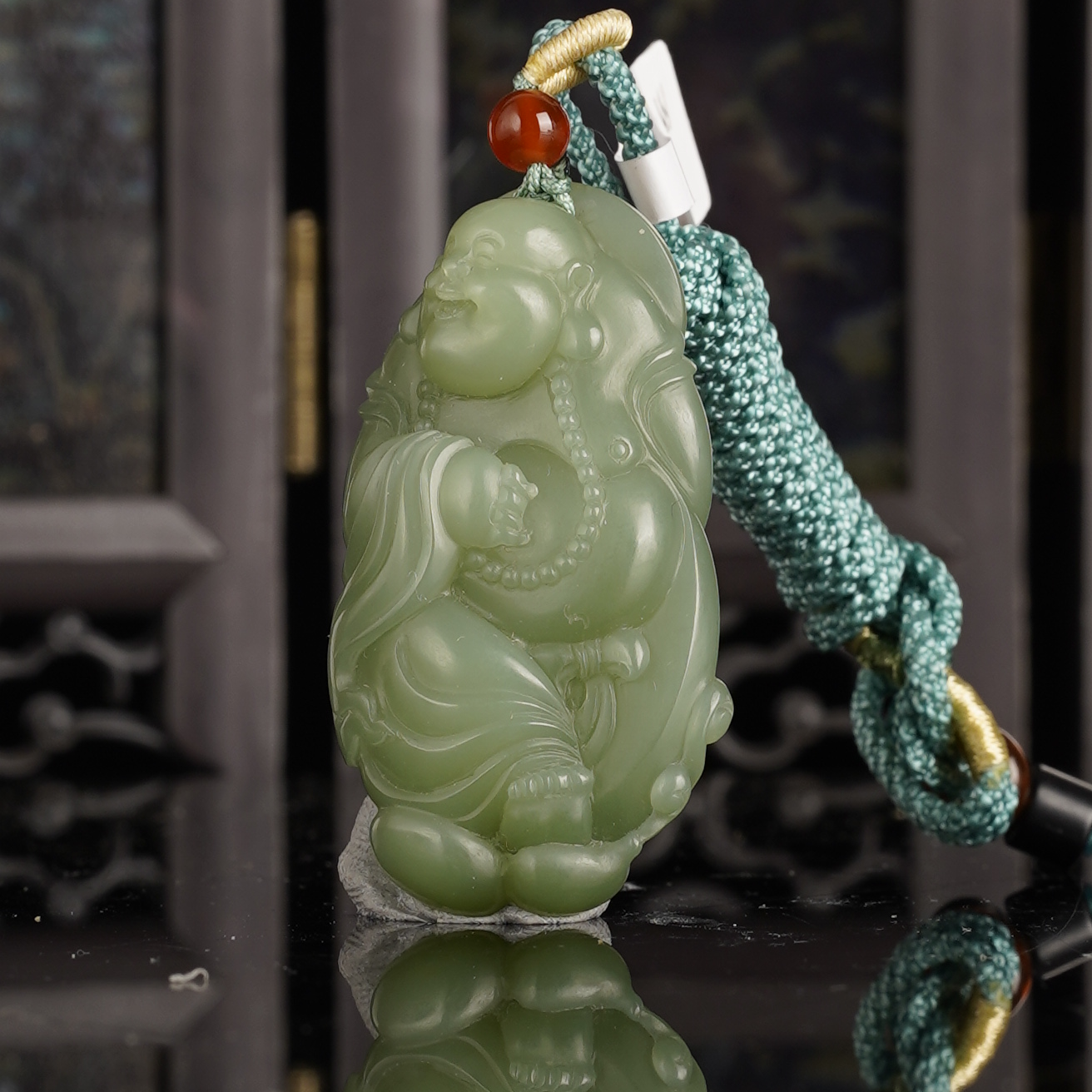 XM11678二十世纪和田玉弥勒挂坠