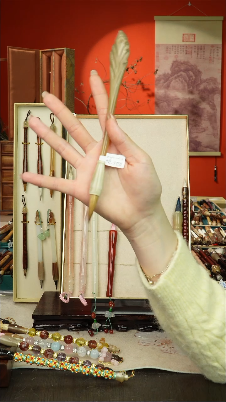 330号闪孤品高货毛笔链接 清水试笔 蘸墨不退