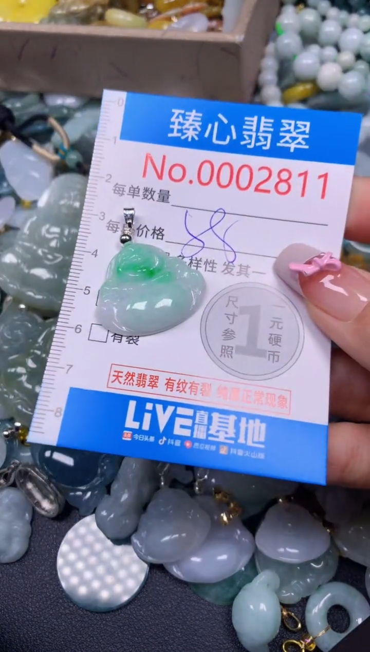 【闪购商品】翡翠颈饰未镶嵌含绳0002811