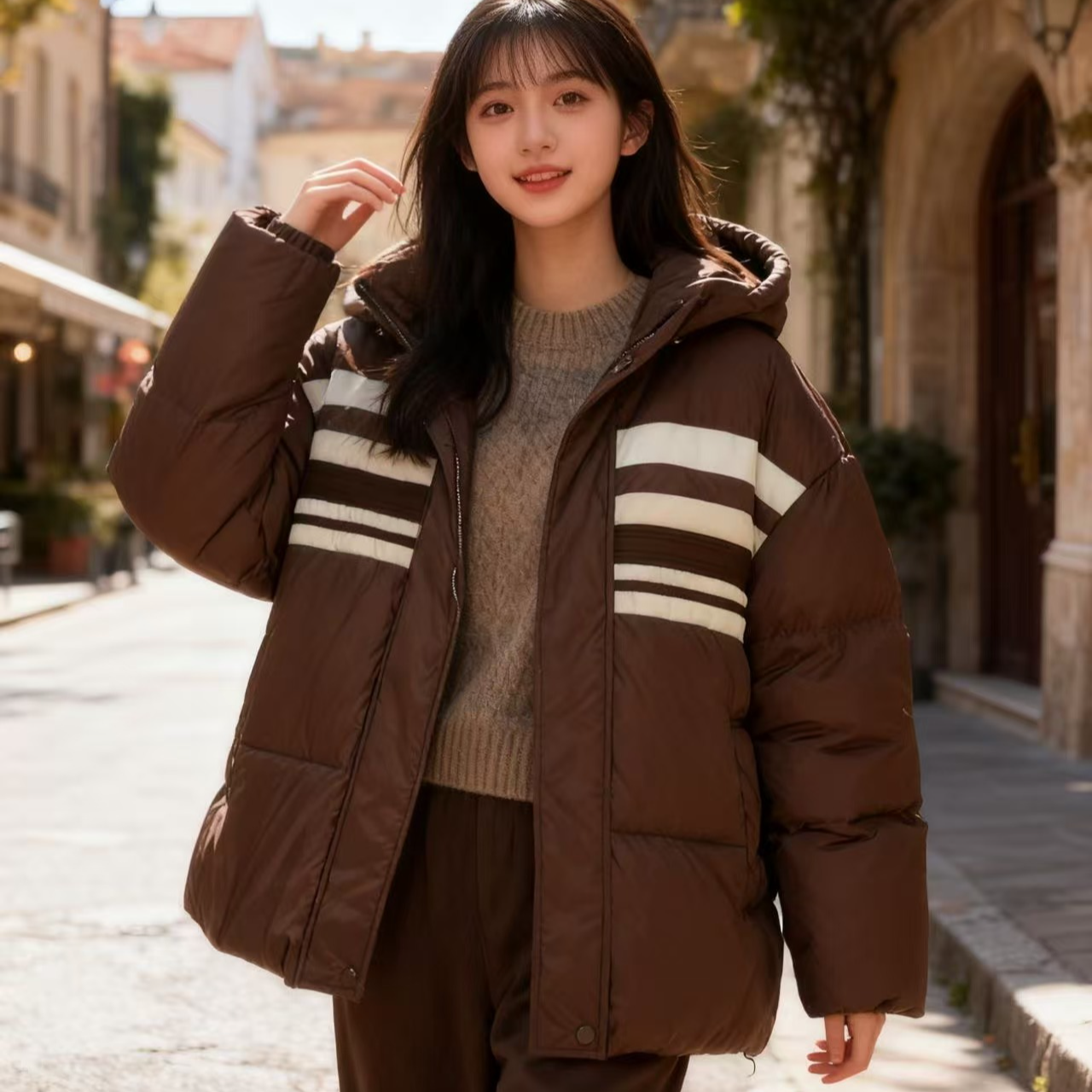 9816129高端专享老林家儿童冬款羽绒服咖色（靠谱）