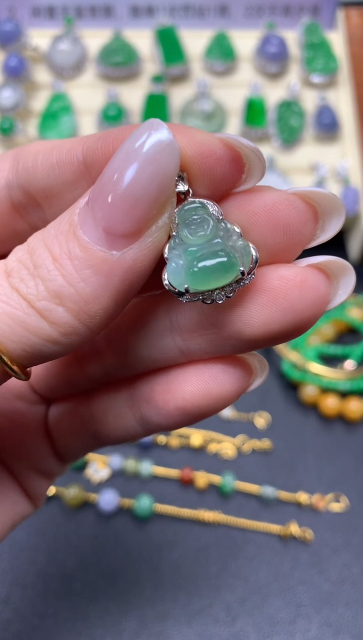 【闪购商品】翡翠吊坠(不含链)18K金镶嵌吊坠|1500+150